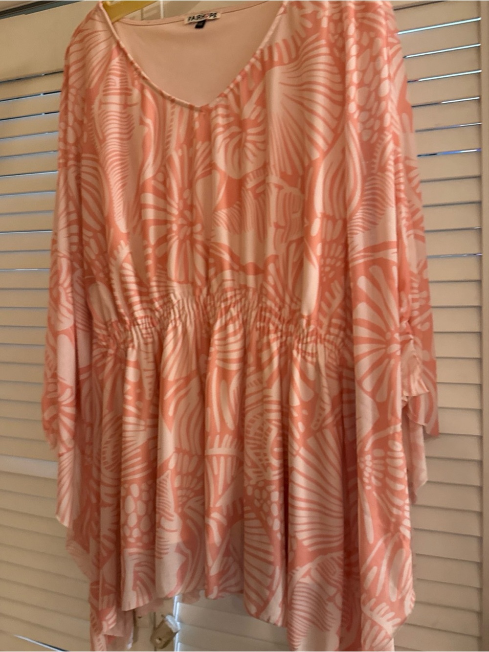 Women's Coral-Pink Floral Tunic Top by